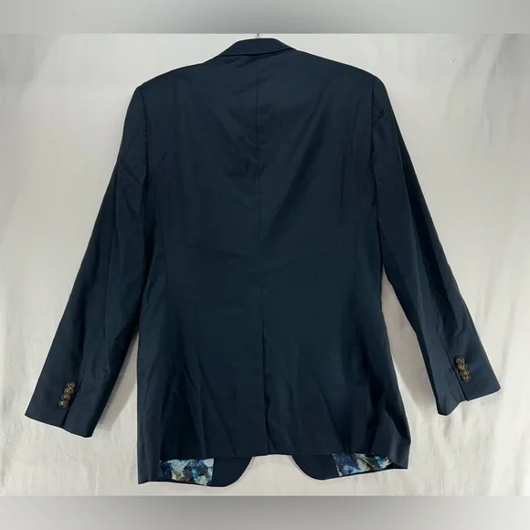 INDOCHINO Mens Solid Black 100% WOOL Sport Coat Suit Jacket Blazer Size 38 NEW